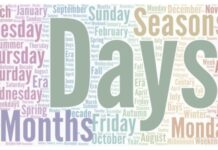 days months seasons vocabulary in Swedish